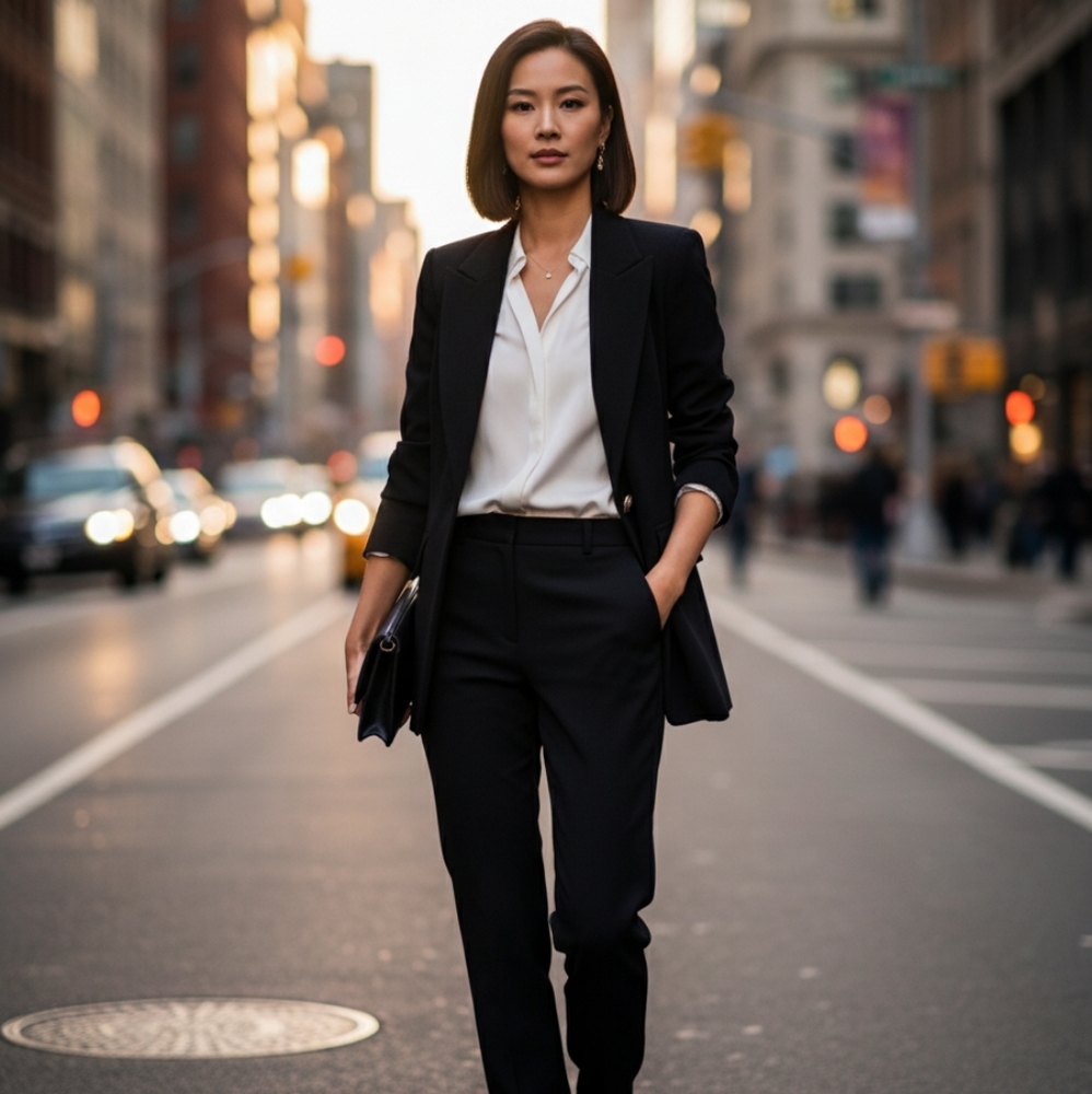 Black one button Blazer